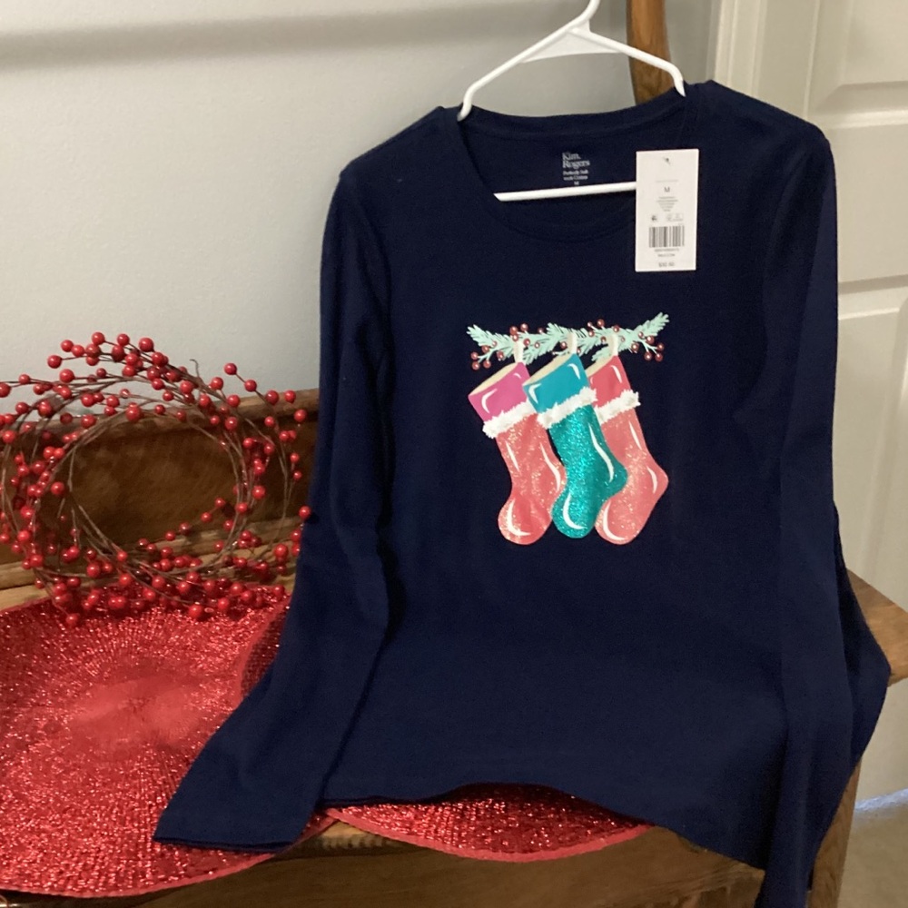 NWT Ladies’ Holiday Stocking Long-Sleeve Top - Size Medium
